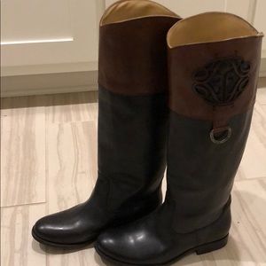 Never-been-worn Tall Frye boots with detailing